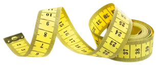 a measuring tape with a white background