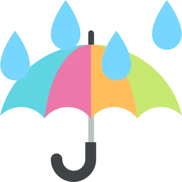 a colorful umbrella with rain drops on it