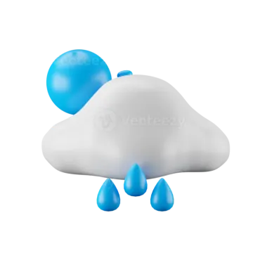 a blue and white cloud with rain drops