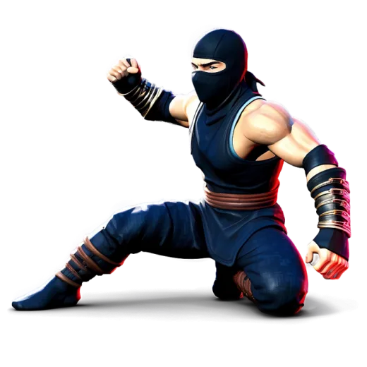 a man in a ninja suit is doing a kick