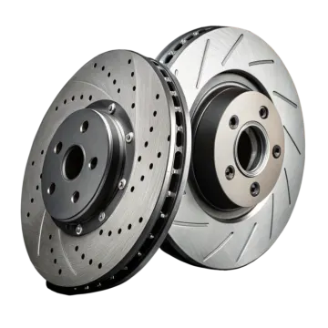 a pair of brake rotors on a white background