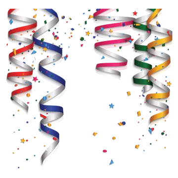 a group of colorful ribbons and confections