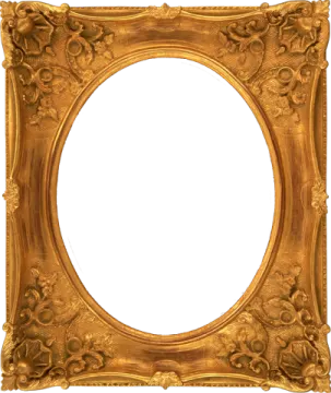 a gold frame with flowers and leaves