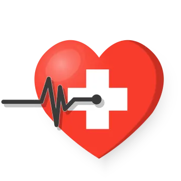 a red heart with a stel in the middle