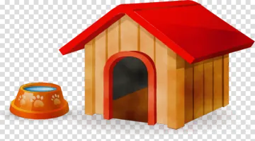 a dog house with a bowl of food