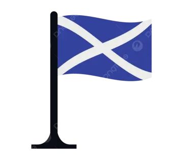 a scottish flag on a pole