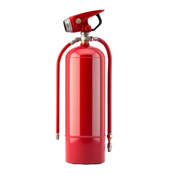 a red fire exor on a white background