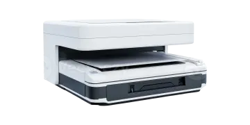 a printer with a white background