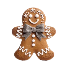 a ginger with a bow on top of it