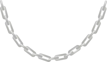 a white necklace with links on it