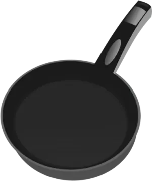 a black frying pan with a handle