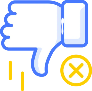 a thumbs up icon in blue and yellow