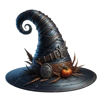 a witch's hat with a pumpkin on it