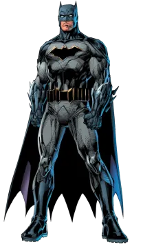 a drawing of batman standing in front of the camera