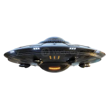 a black spaceship flying through the air