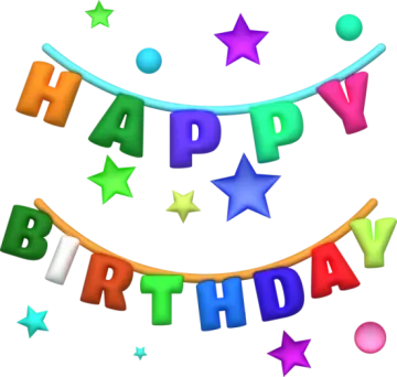 a happy birthday banner with stars and cons