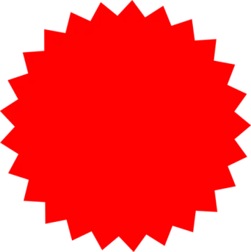 a red circle with a white background