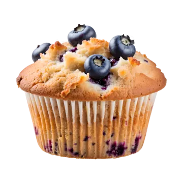 a muffin with blueberries on top