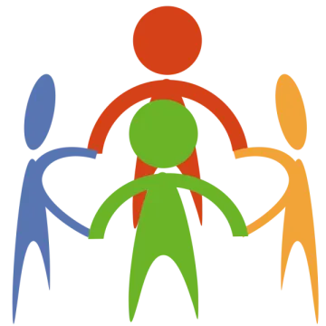 a group of people holding hands