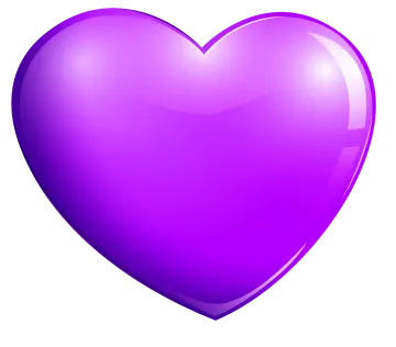a purple heart on a white background