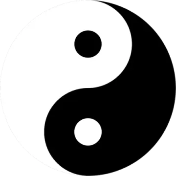 a black and white yin symbol