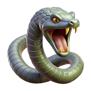 an illustration of a snake with its mouth open