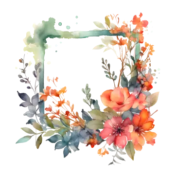 a watercolor floral wreath on a white background