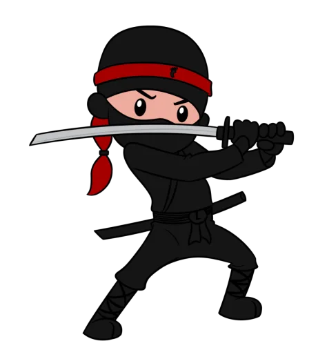 a ninja with a sword in his hand
