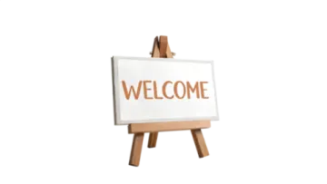 a wooden ease with the word welcome on it