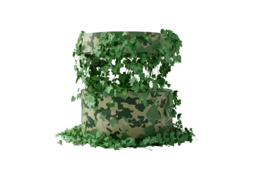 the letter e is made up of green ivy leaves
