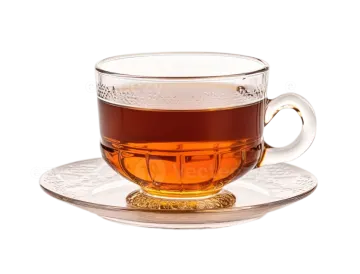 a cup of tea on a saucer