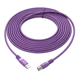 a purple usb cable on a white background