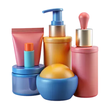 a group of different colored containers and containers