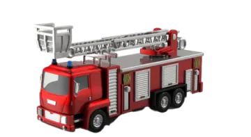a red fire truck on a white background