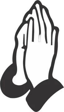 a black and white image of a praying hands