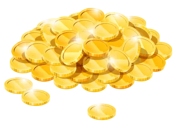 a pile of gold coins