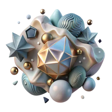 an image of a sphere with many different shapes
