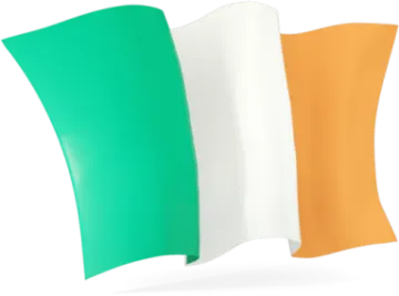 a green and white flag on a white background