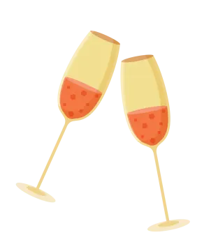 two glasses of champagne