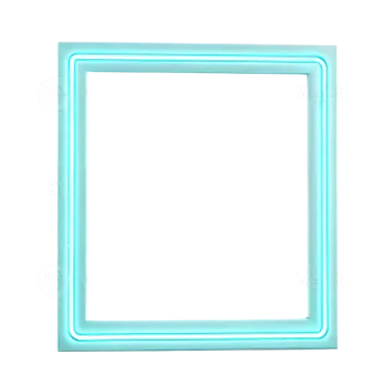 a blue neon frame on a white background