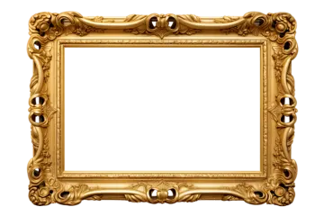a gold frame on a white background