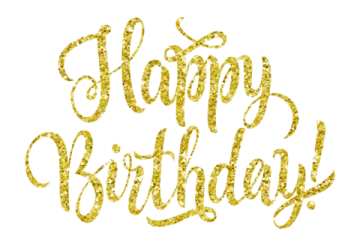 a gold glitter happy birthday card
