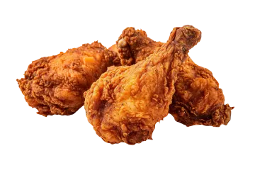 fried chicken on white background