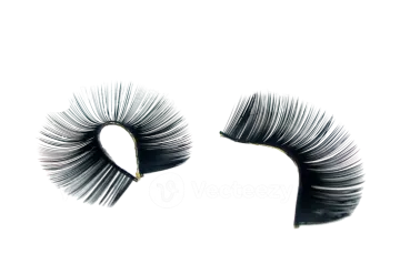 a pair of eyelashes on a white background