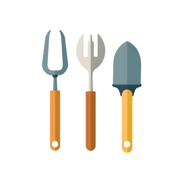 a set of gardening tools