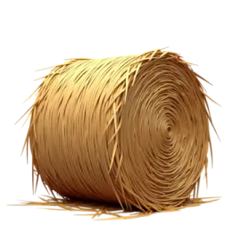 a roll of hay on a white background