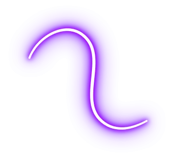 a purple neon sign on a white background