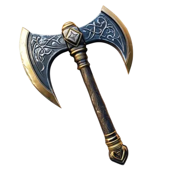 a large axe with an ornate design on it