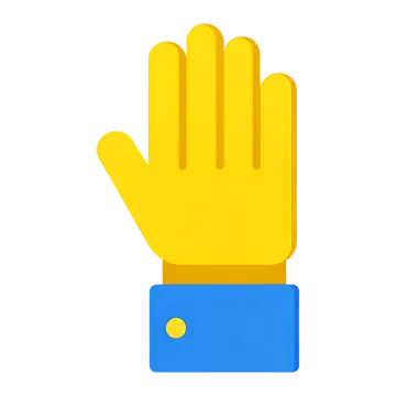 a yellow glove on a white background