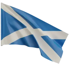 a scottish flag flying in the wind